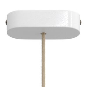 Oval wooden ceiling socket Creative Cables, white