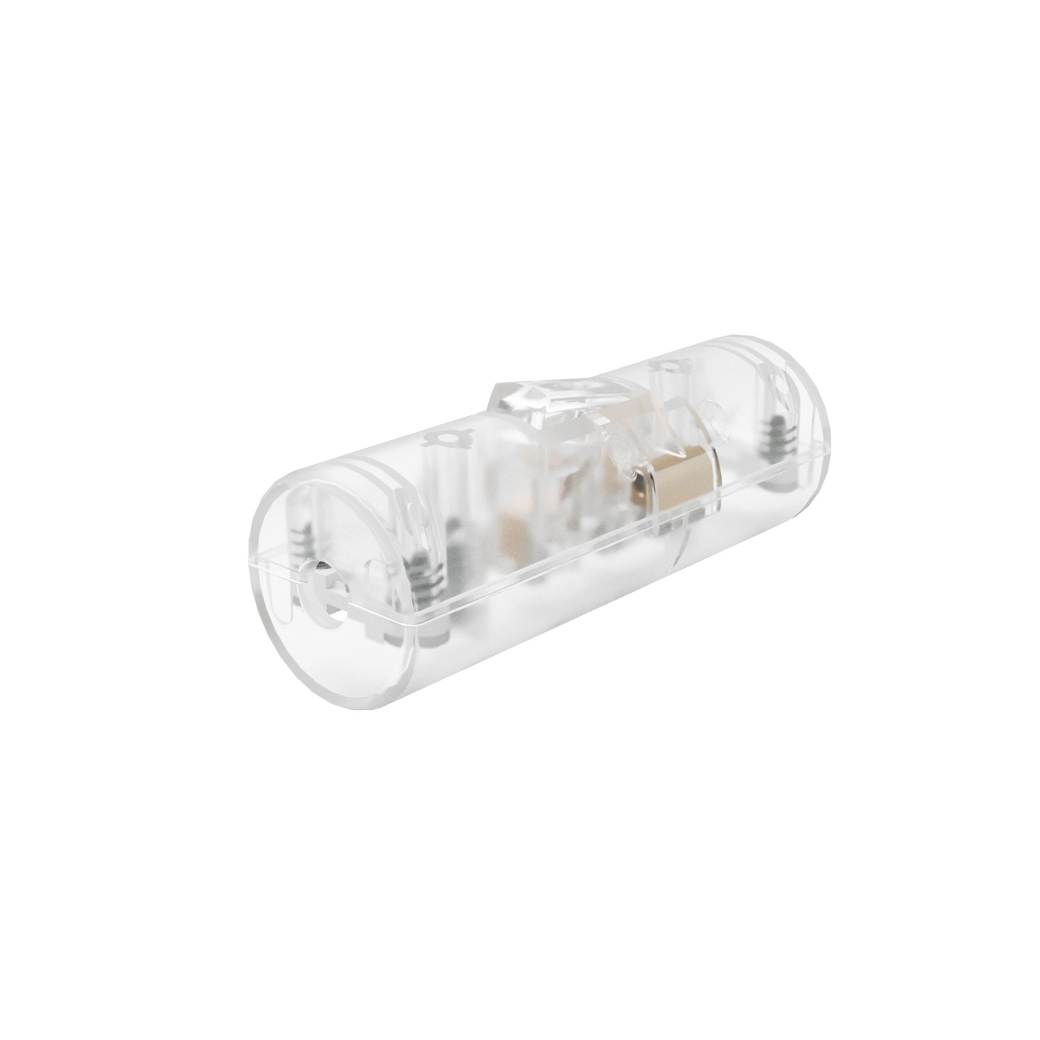 Cylindrical switchable switch with earthing terminal Creative Cables, transparent