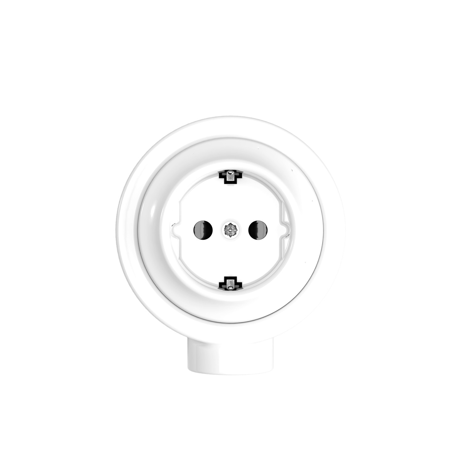 Schuko socket set with porcelain base Creative Cables, white