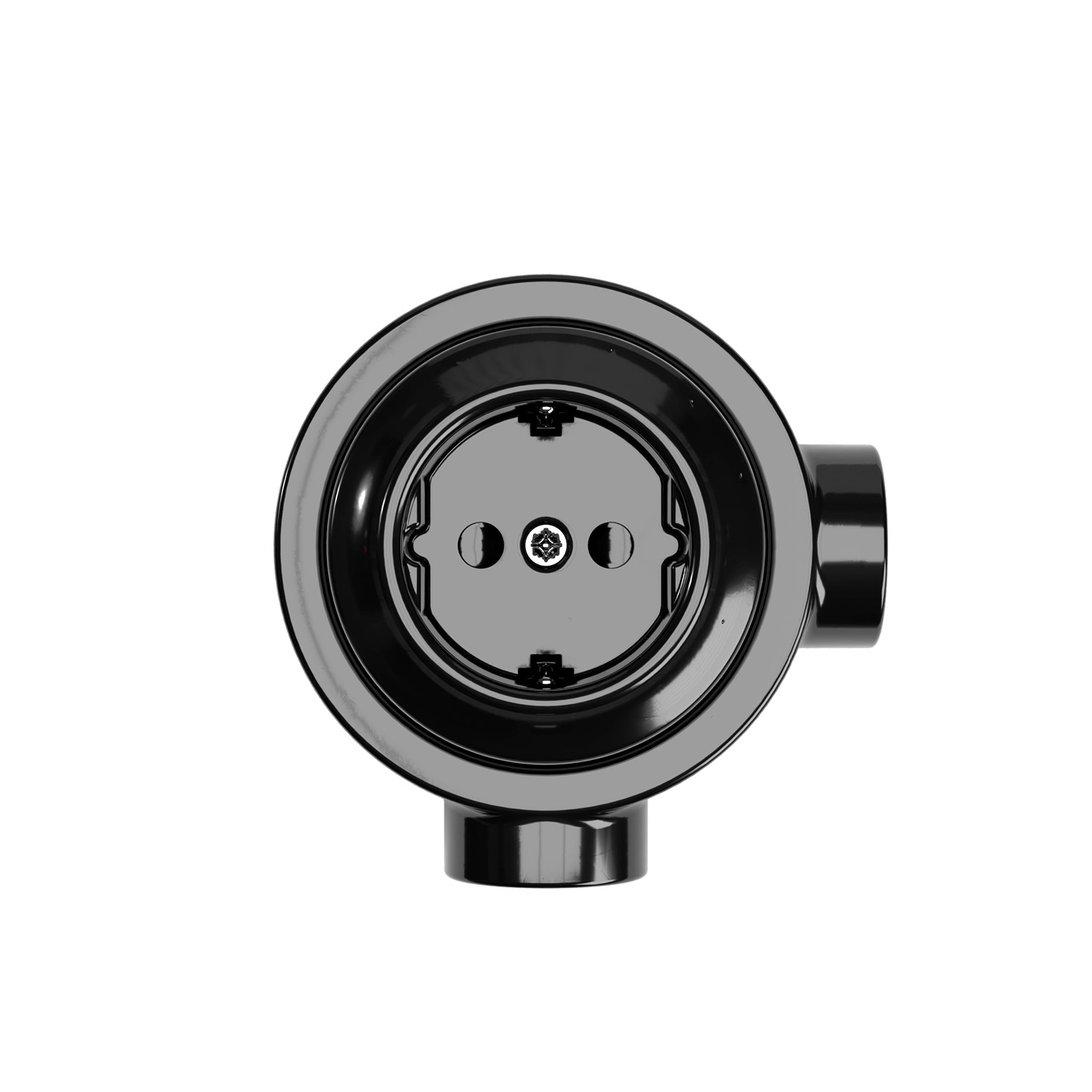 Schuko socket set with porcelain base Creative Cables, black
