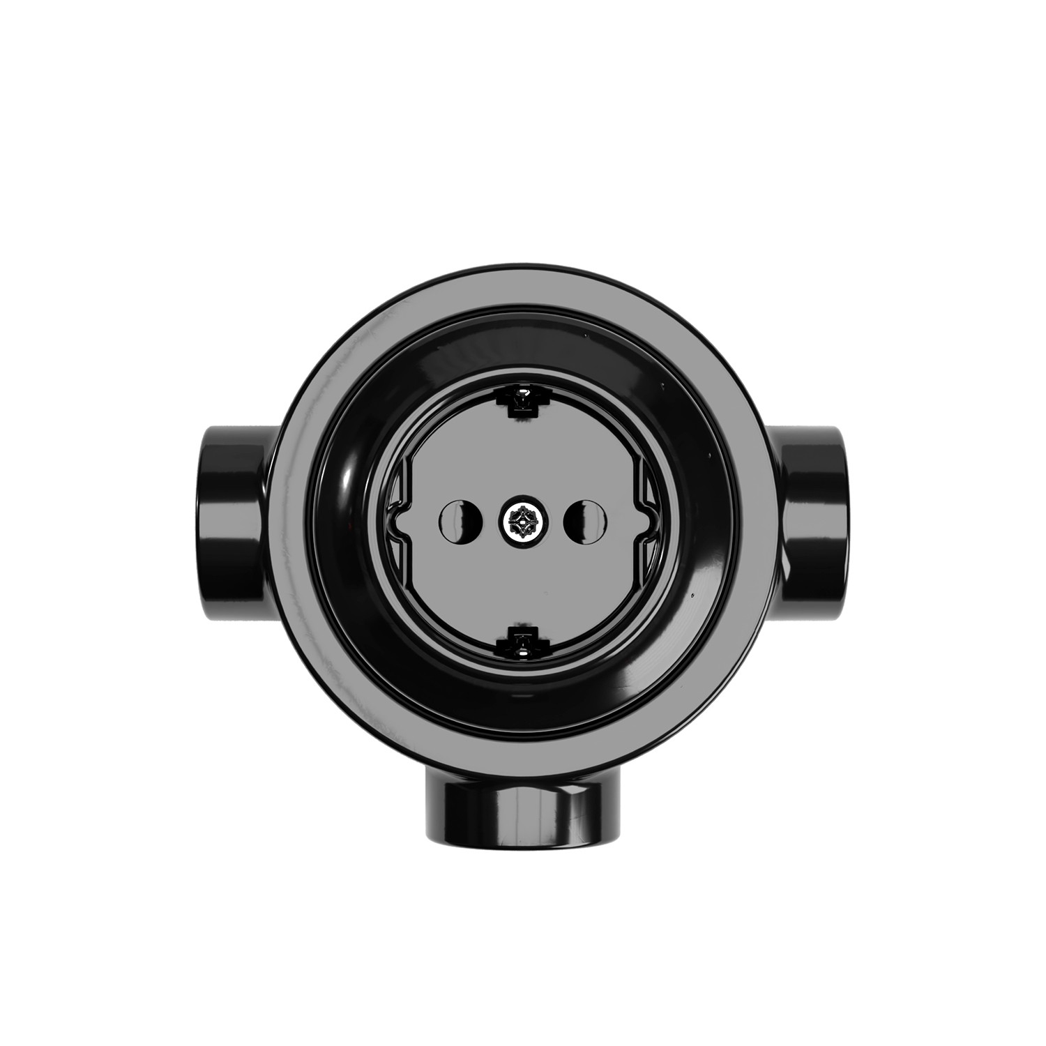 Schuko socket set with porcelain base Creative Cables, black