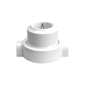 Schuko socket set with porcelain base Creative Cables, white