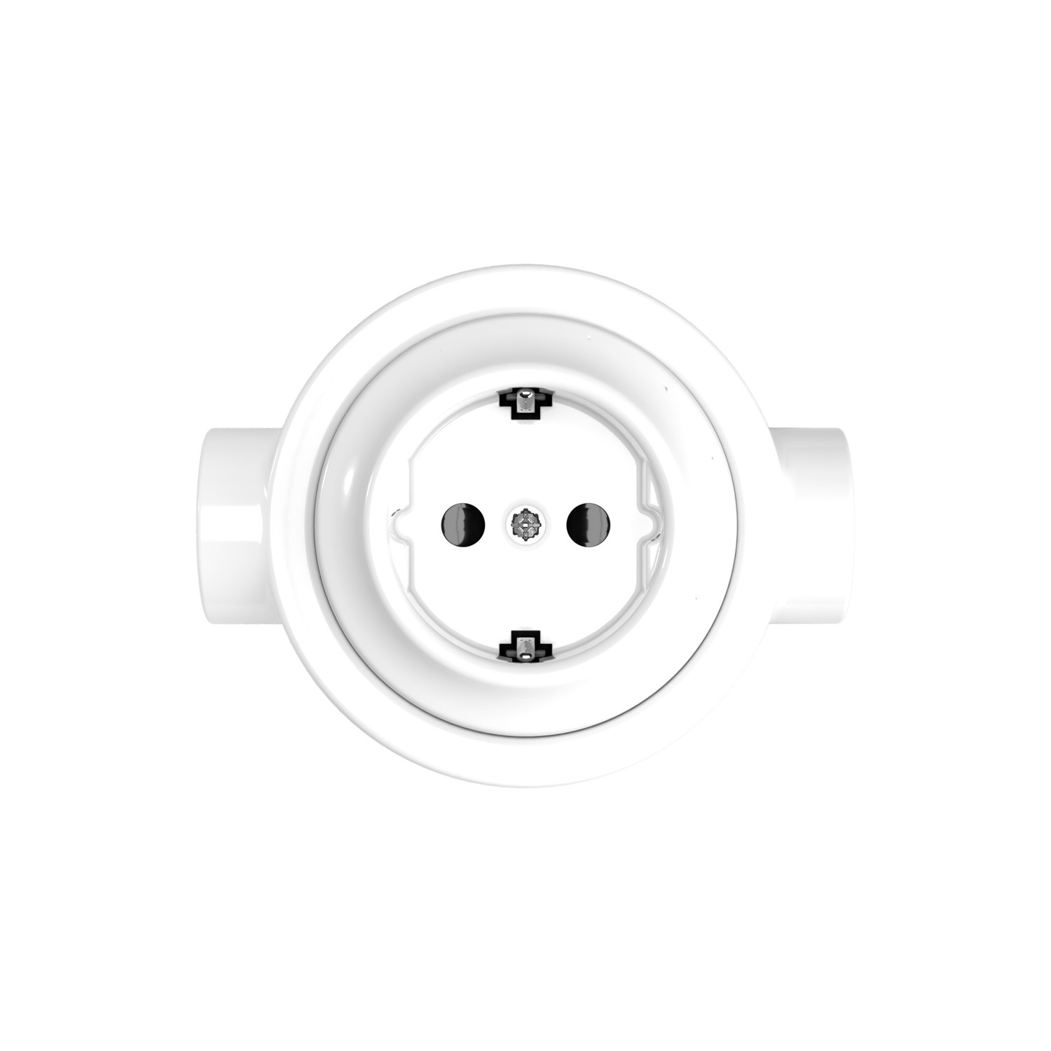 Schuko socket set with porcelain base Creative Cables, white