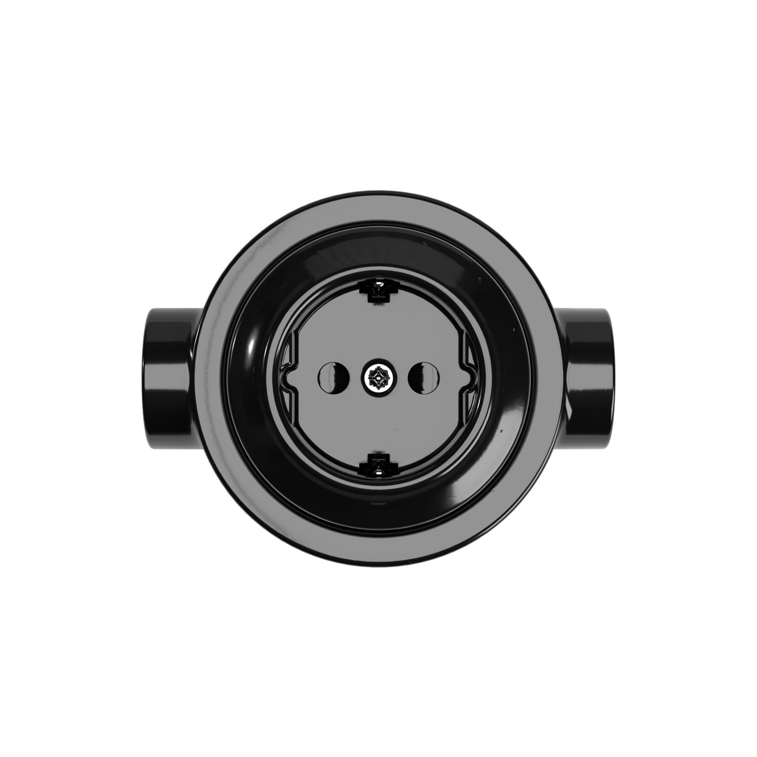 Schuko socket set with porcelain base Creative Cables, black