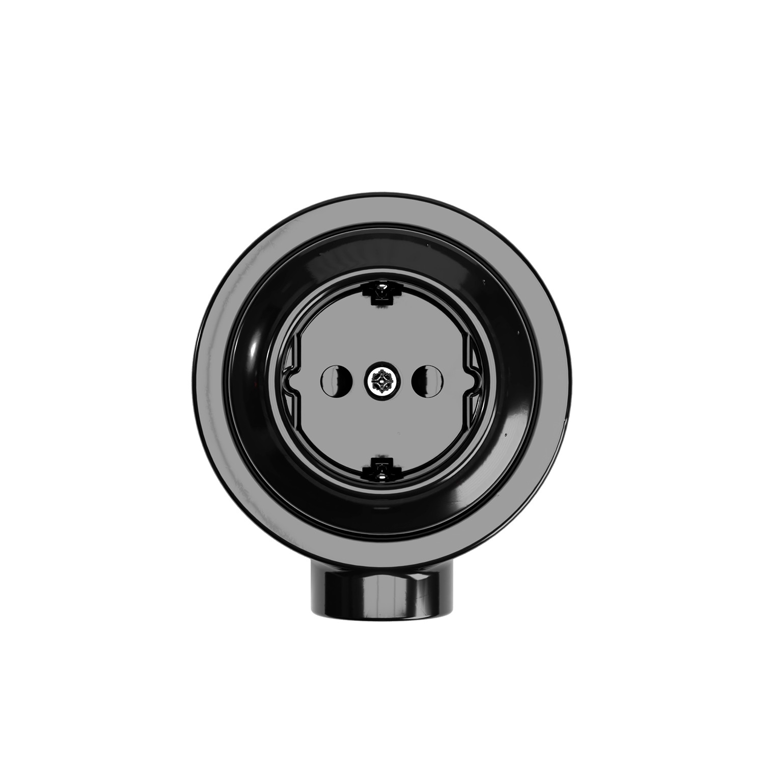 Schuko socket set with porcelain base Creative Cables, black