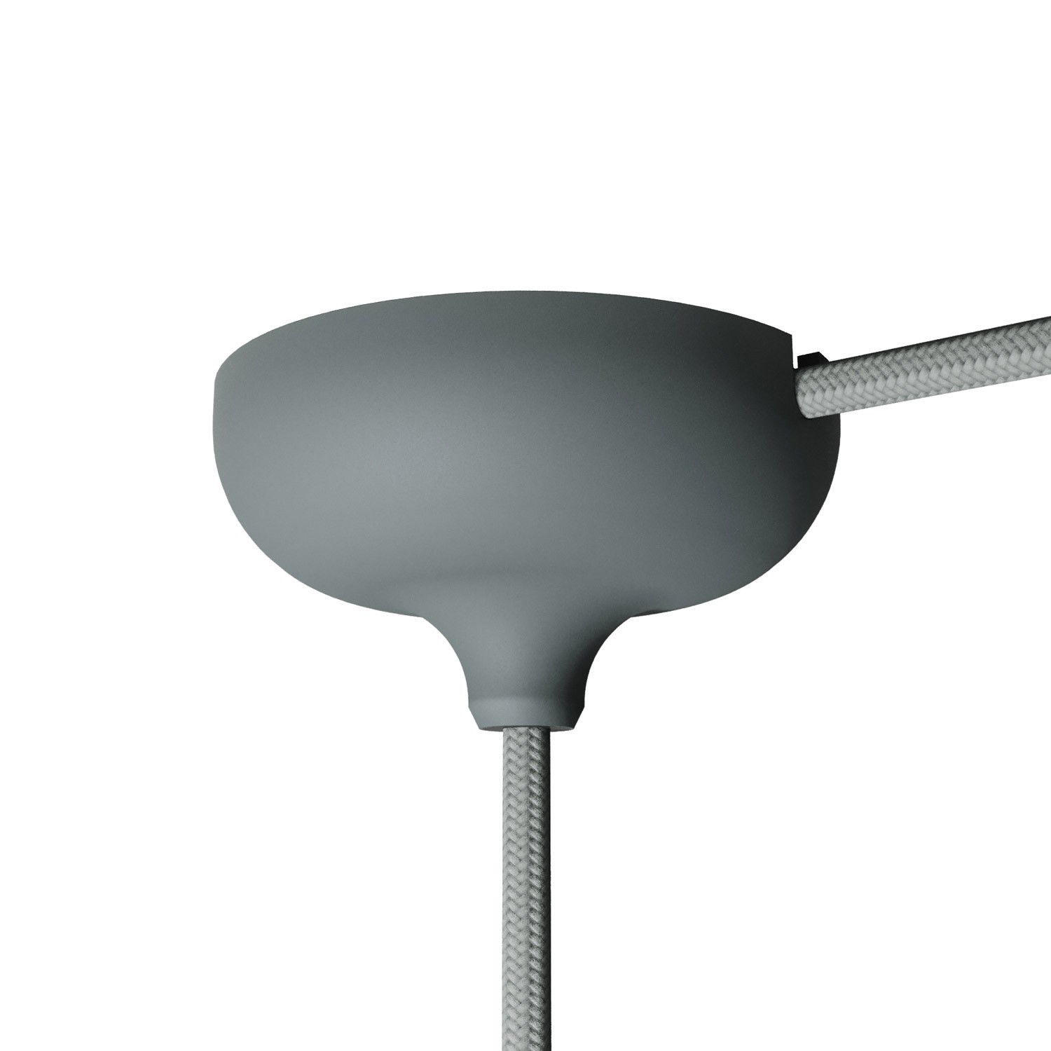 Silicone ceiling socket with central and side opening Creative Cables, grey
