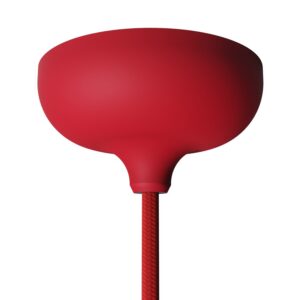 Silicone ceiling socket with central and side opening Creative Cables, red