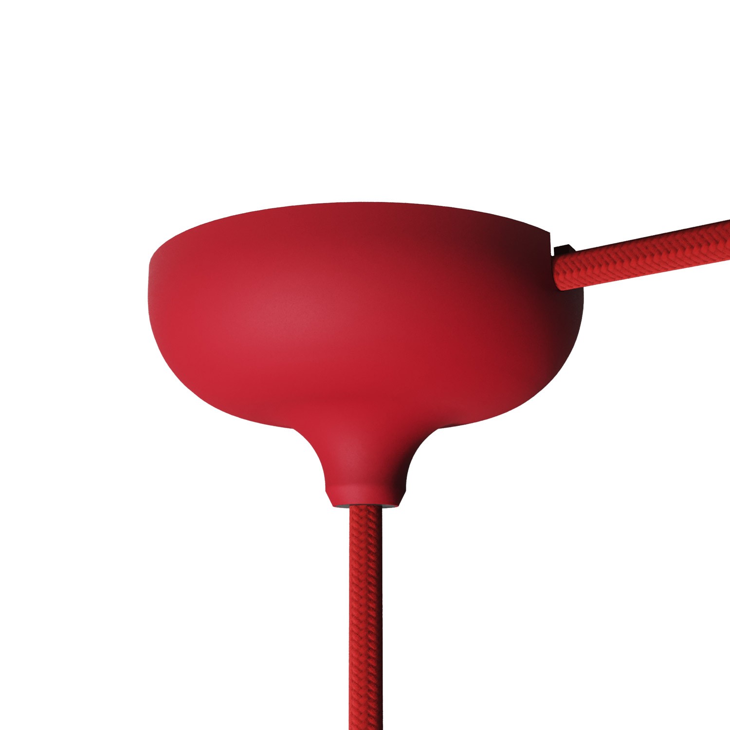Silicone ceiling socket with central and side opening Creative Cables, red