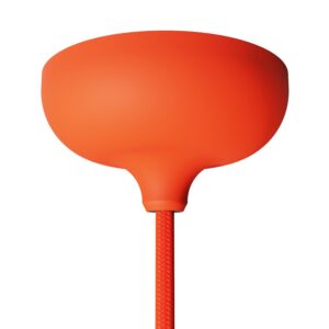 Silicone ceiling socket with central and side opening Creative Cables, orange
