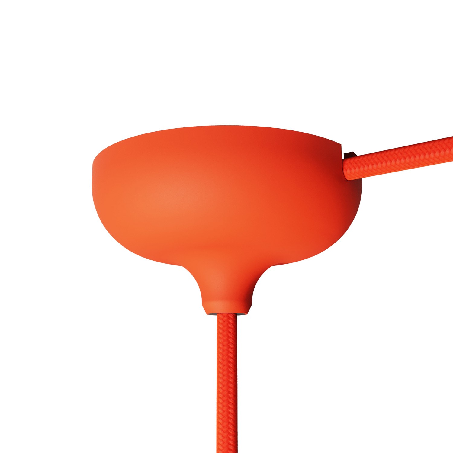 Silicone ceiling socket with central and side opening Creative Cables, orange