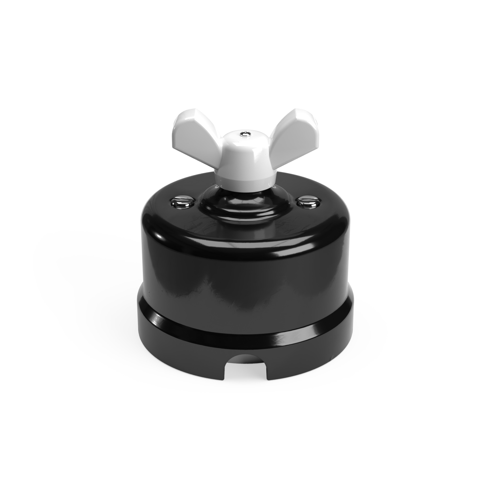 Porcelain changeover switch with wing-shaped handles Creative Cables, white