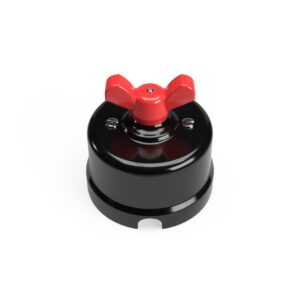 Porcelain changeover switch with wing-shaped handles Creative Cables, red