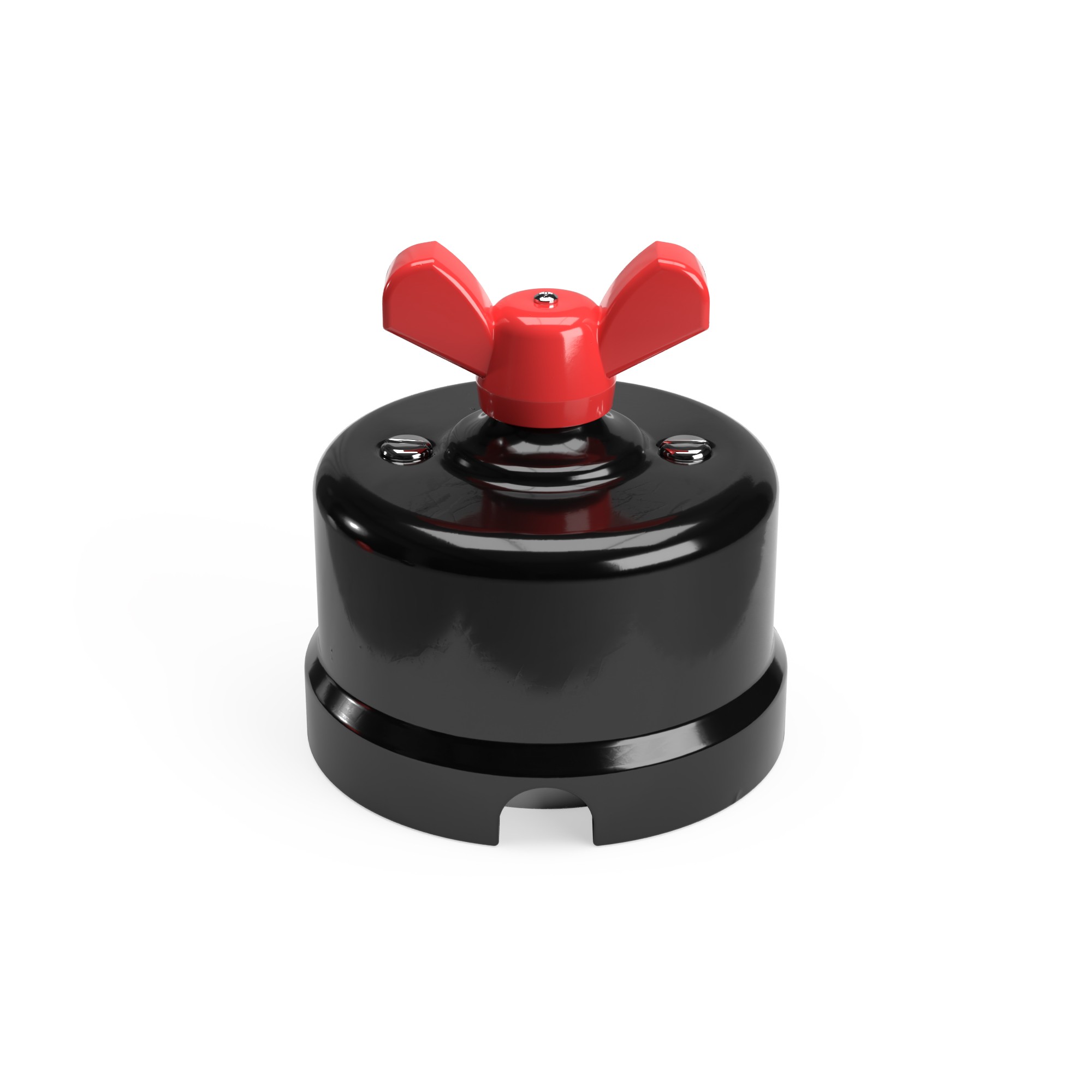 Porcelain changeover switch with wing-shaped handles Creative Cables, red