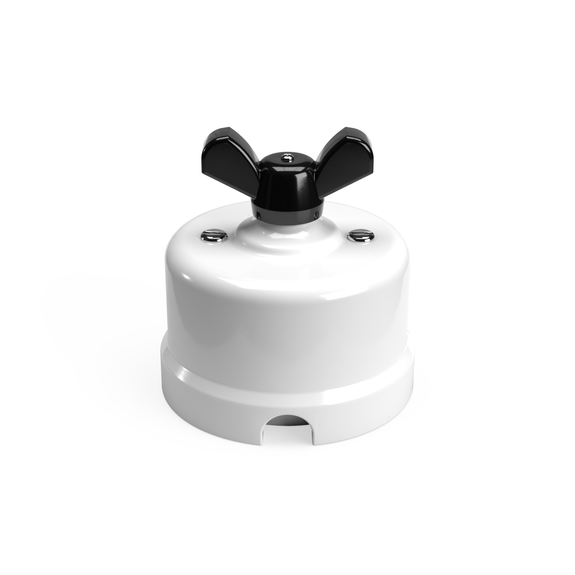 Porcelain changeover switch with wing-shaped handles Creative Cables, black