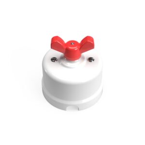 Porcelain changeover switch with wing-shaped handles Creative Cables, red