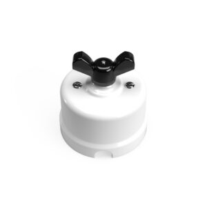 Porcelain changeover switch with wing-shaped handles Creative Cables, black