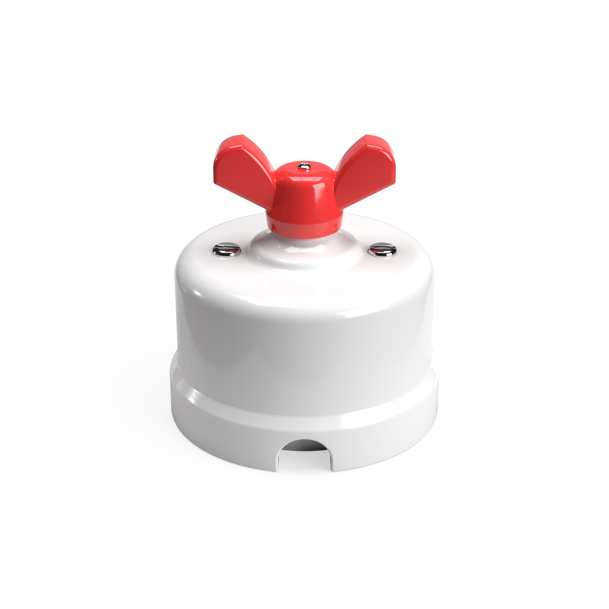 Porcelain changeover switch with wing-shaped handles Creative Cables, red