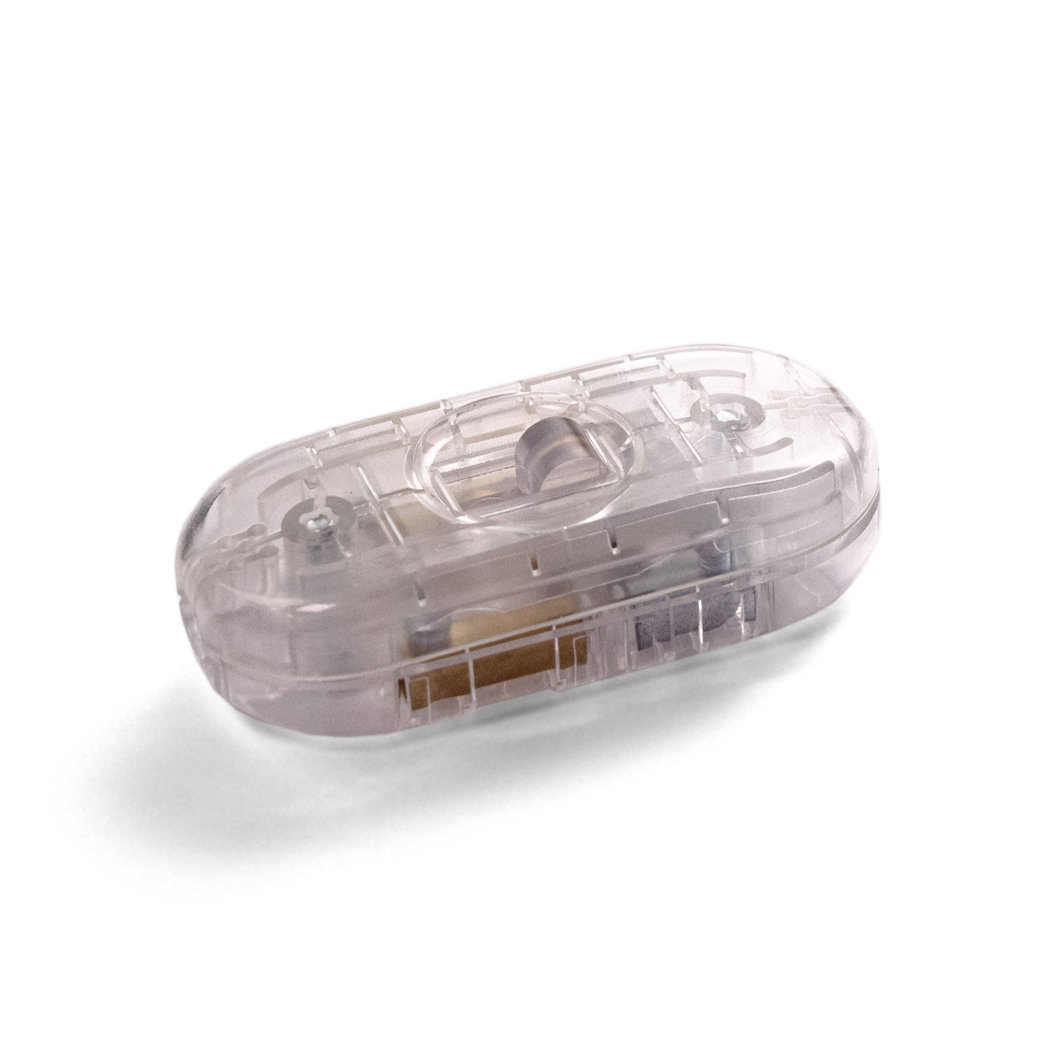 Sliding switch, design Achille Castiglioni Creative Cables, transparent