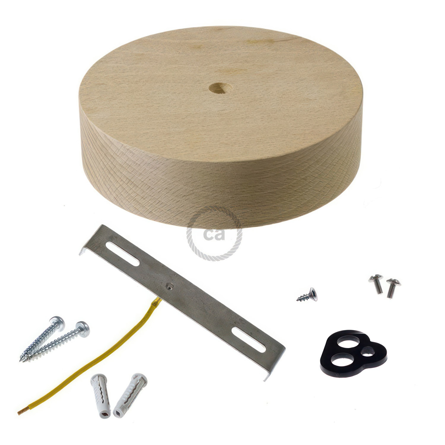 Wooden ceiling socket Creative Cables, natural wood