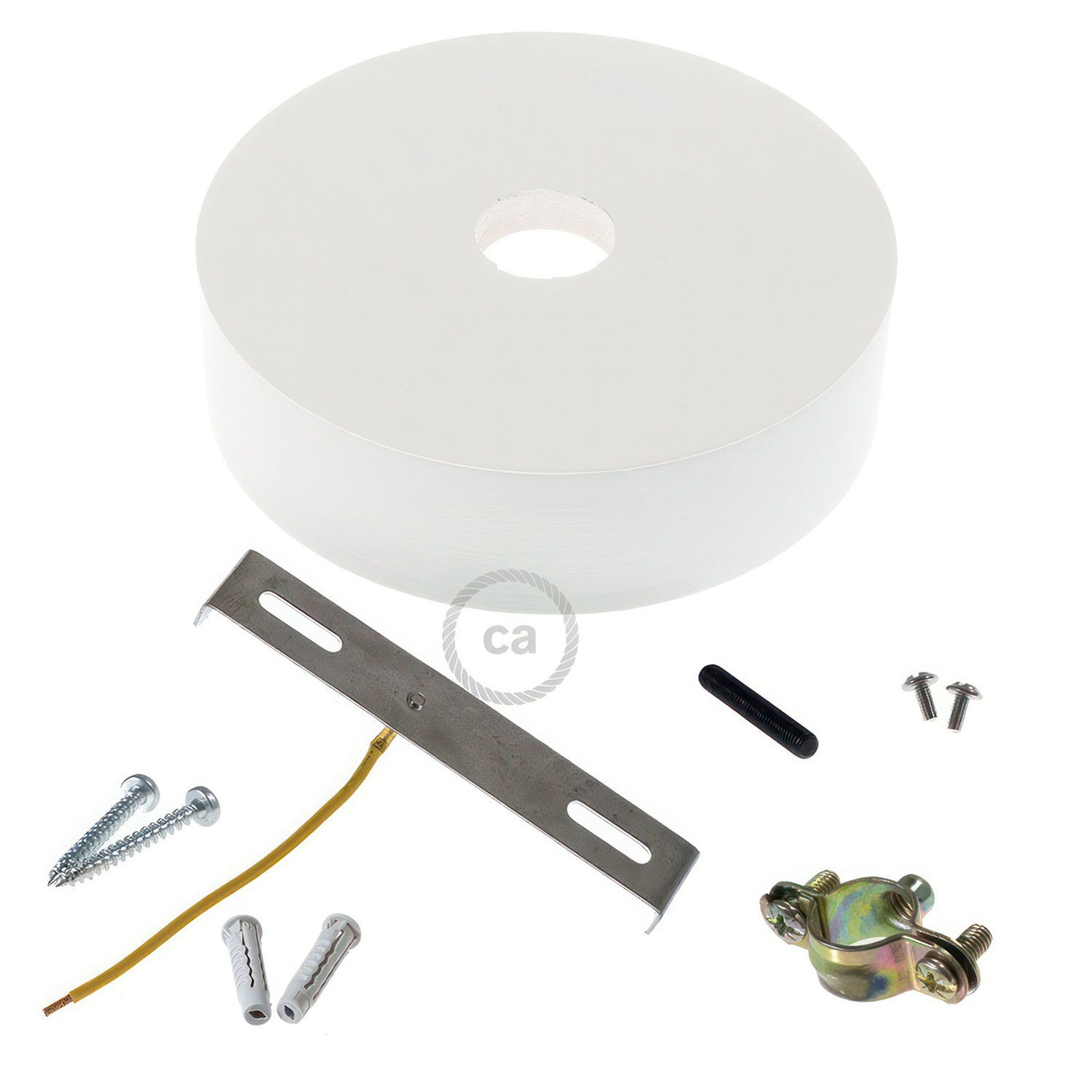 Wooden ceiling socket Creative Cables, white