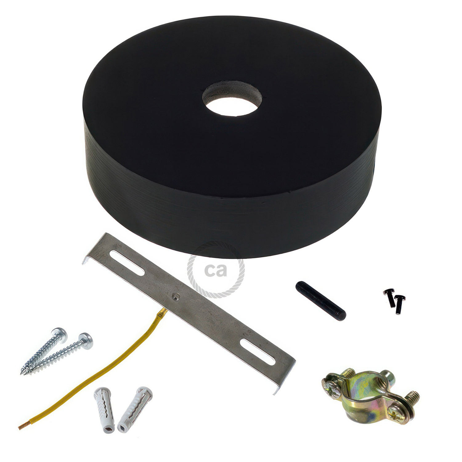Wooden ceiling socket Creative Cables, black