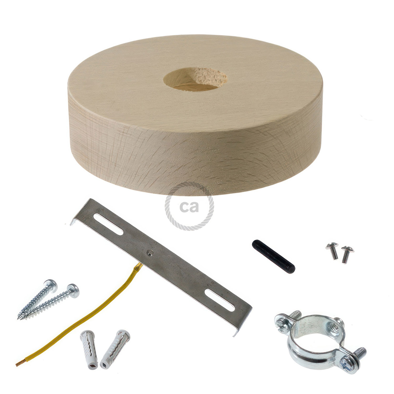 Wooden ceiling socket Creative Cables, natural