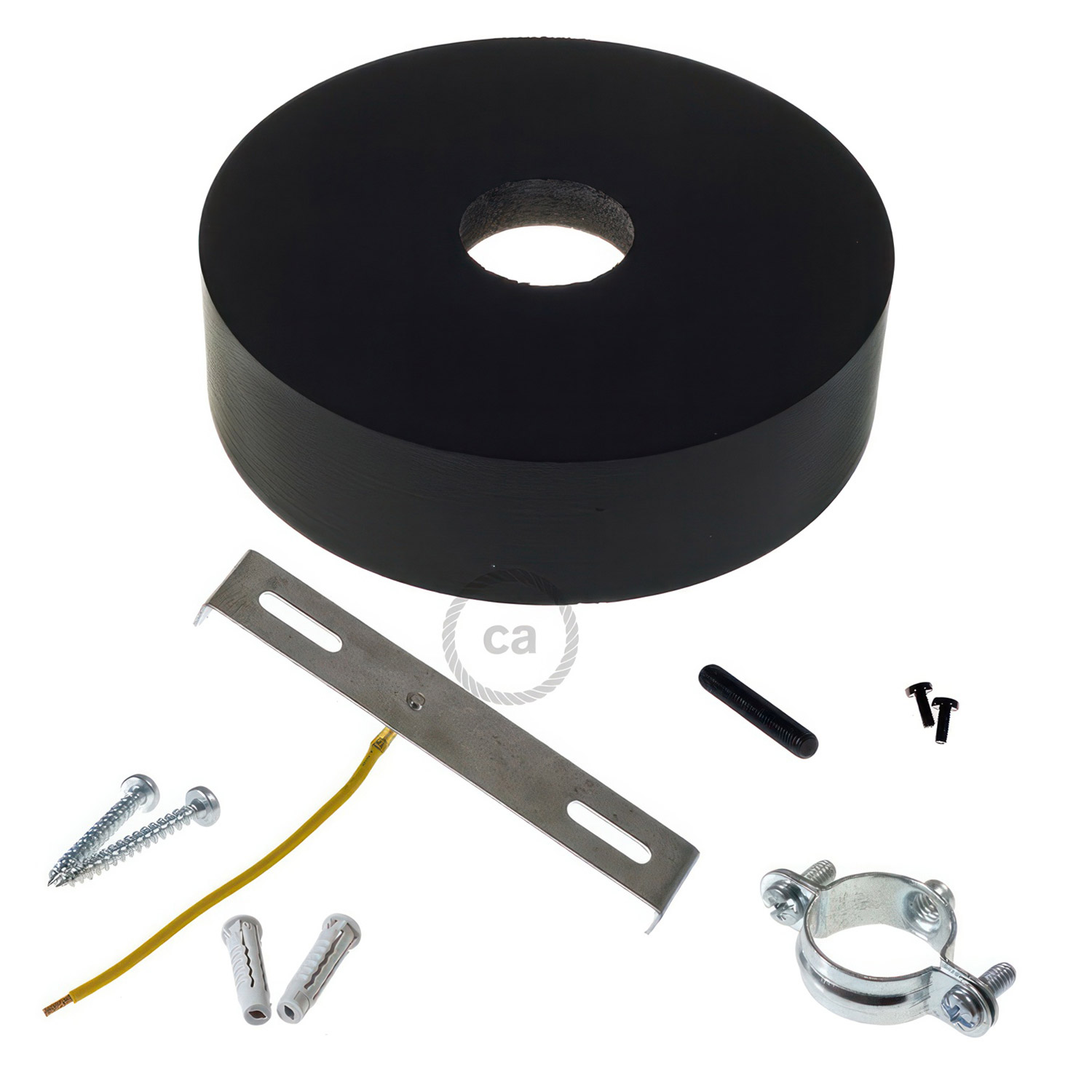 Wooden ceiling socket Creative Cables, black
