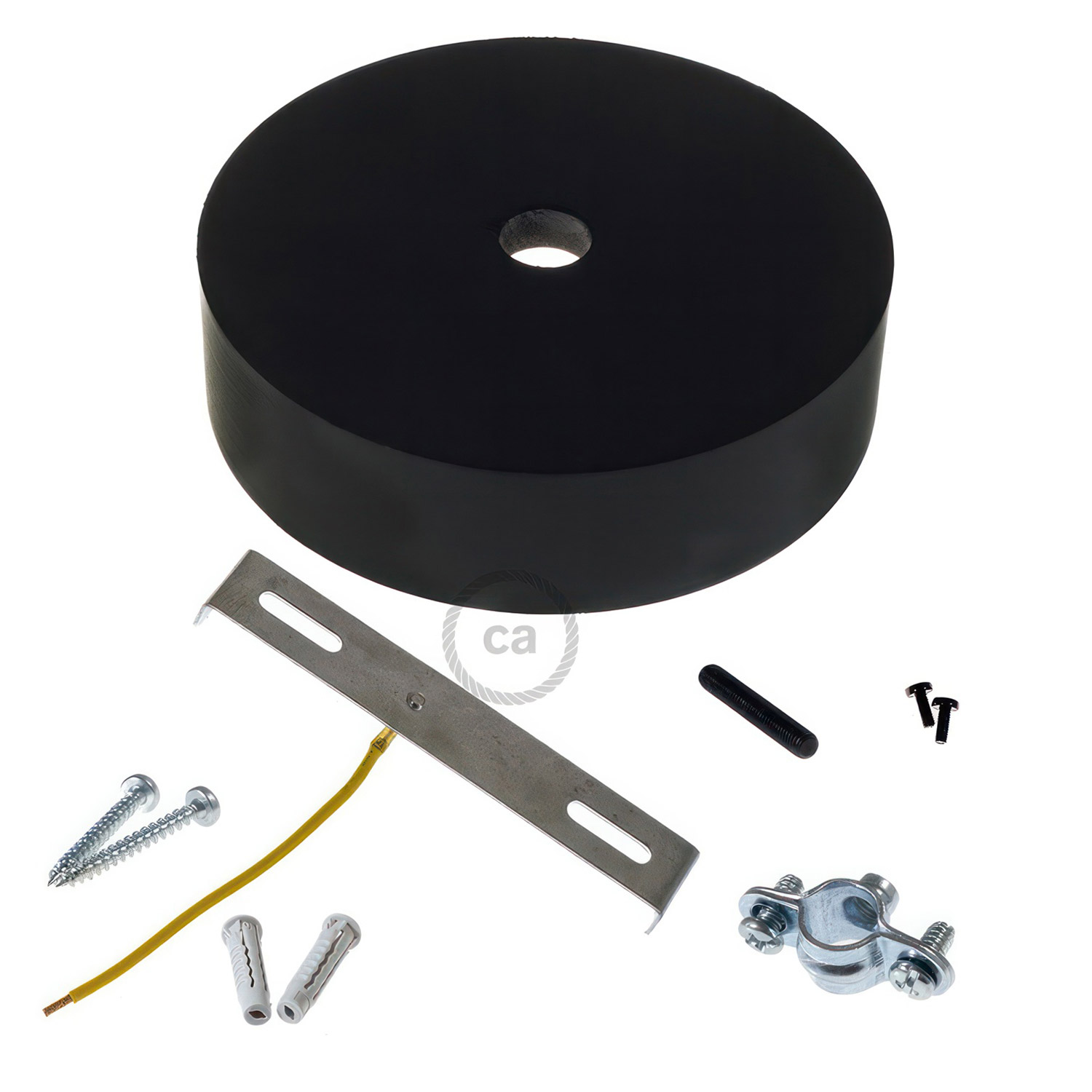 Wooden ceiling socket Creative Cables, black